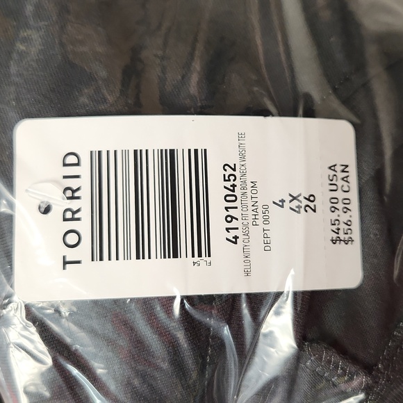 ❤️NWT VINTAGE TORRID GRAPHIC TEE - HELLO KITTY - BOAT NECK - SANRIO PLUS SIZE - Picture 12 of 14